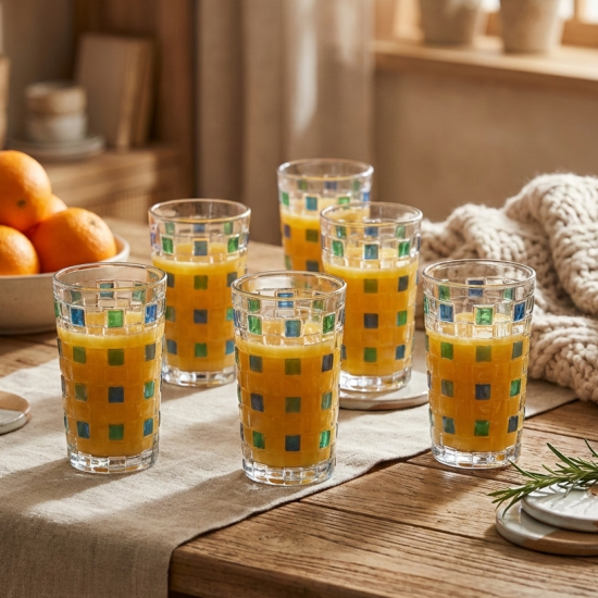 Glass Cups Set 6 Pcs